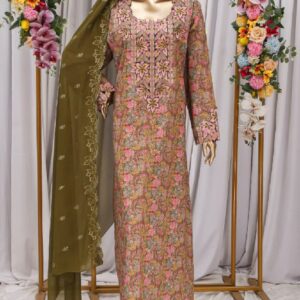 Home 2 قطن سويسري باكستاني مع شيله – شغل تطريز 3D ومخرم | Pakistani Swiss Cotton with 3D & Cutwork Embroidery